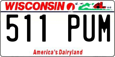 WI license plate 511PUM