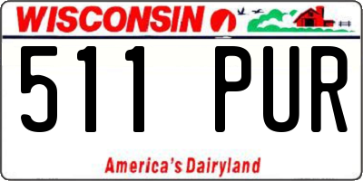 WI license plate 511PUR
