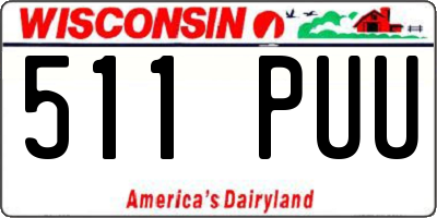 WI license plate 511PUU