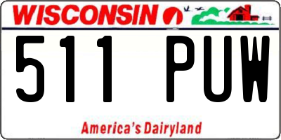 WI license plate 511PUW
