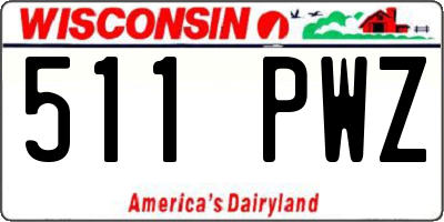 WI license plate 511PWZ