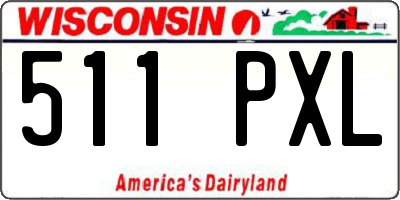 WI license plate 511PXL