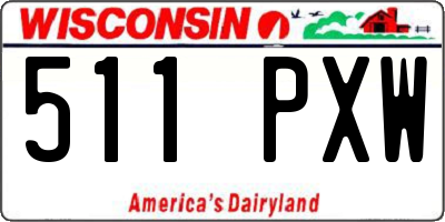 WI license plate 511PXW