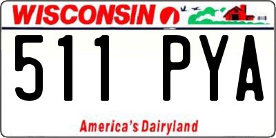 WI license plate 511PYA