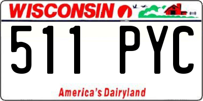 WI license plate 511PYC