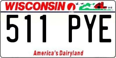 WI license plate 511PYE