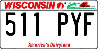 WI license plate 511PYF