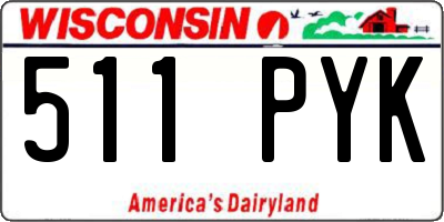 WI license plate 511PYK