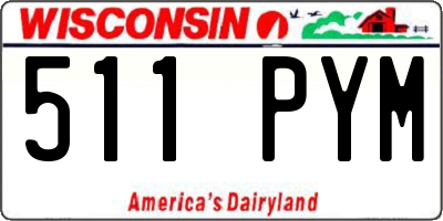 WI license plate 511PYM