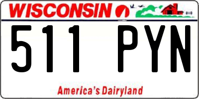 WI license plate 511PYN