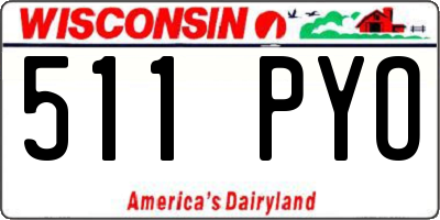 WI license plate 511PYO
