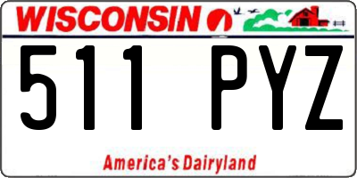 WI license plate 511PYZ