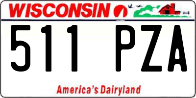 WI license plate 511PZA