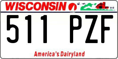 WI license plate 511PZF