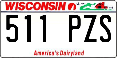 WI license plate 511PZS
