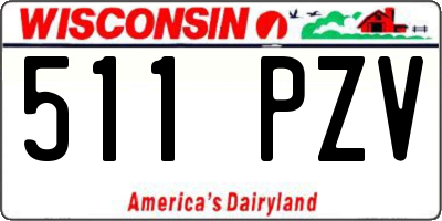 WI license plate 511PZV