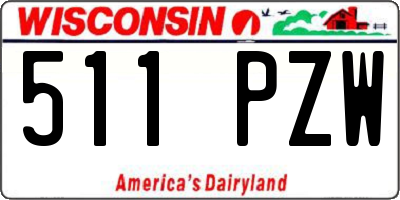WI license plate 511PZW