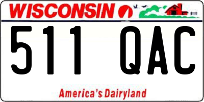 WI license plate 511QAC