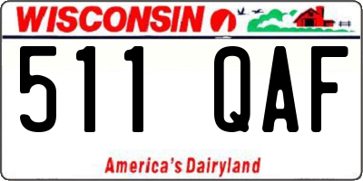 WI license plate 511QAF