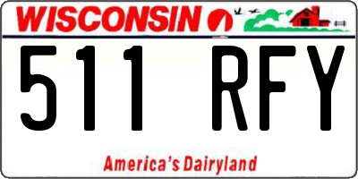 WI license plate 511RFY