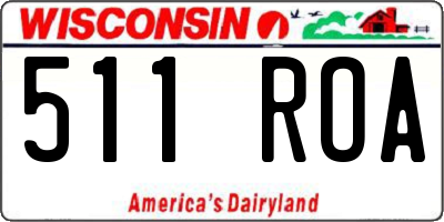 WI license plate 511ROA