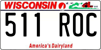 WI license plate 511ROC