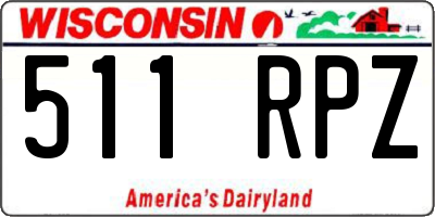 WI license plate 511RPZ