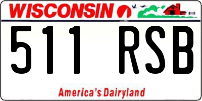 WI license plate 511RSB