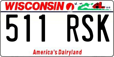 WI license plate 511RSK