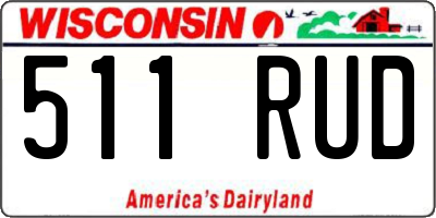 WI license plate 511RUD