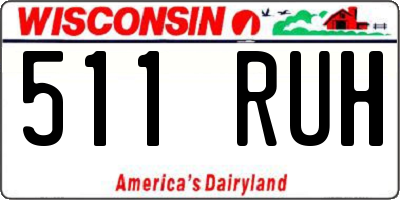 WI license plate 511RUH