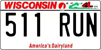 WI license plate 511RUN