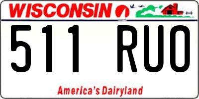 WI license plate 511RUO