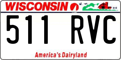 WI license plate 511RVC