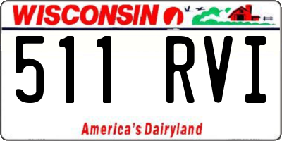 WI license plate 511RVI