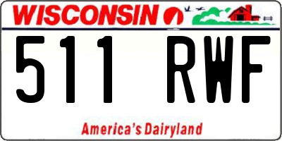 WI license plate 511RWF