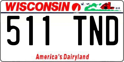 WI license plate 511TND