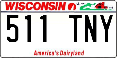 WI license plate 511TNY