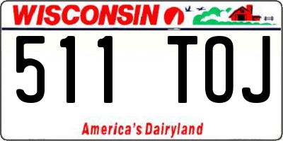 WI license plate 511TOJ