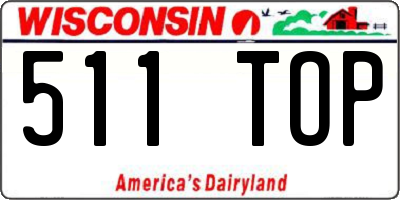 WI license plate 511TOP
