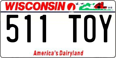 WI license plate 511TOY
