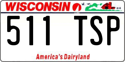 WI license plate 511TSP