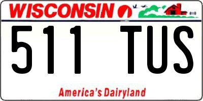 WI license plate 511TUS
