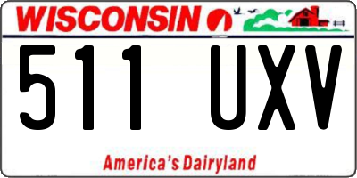 WI license plate 511UXV