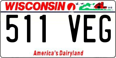 WI license plate 511VEG