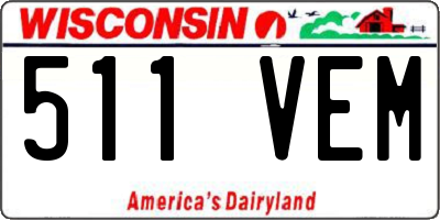 WI license plate 511VEM