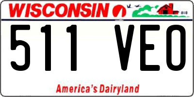 WI license plate 511VEO