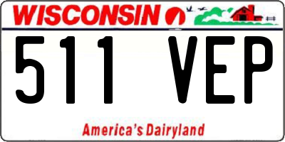 WI license plate 511VEP
