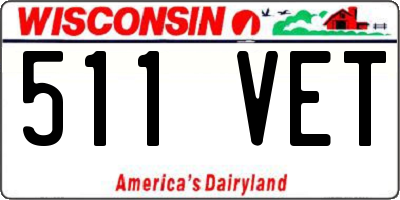 WI license plate 511VET