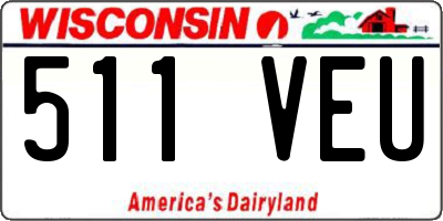 WI license plate 511VEU